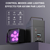Entrepôt européen 6*18W Projecteurs sans fil RGBWA+UV alimentés par batterie Projecteur rechargeable pour KTV et fête de mariage DJ Scène