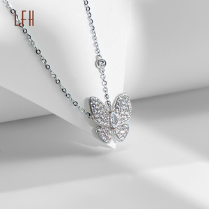 Cadena Personalizada de Oro Blanco Sólido de 18K con Diseño de Mariposa, Cadena de Joyería de Oro Real de 18K, Collar de Joyería de Oro Saudí, Empeñable - Product Image 3
