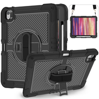 Coque robuste antichoc pour tablette iPad Air 13 M2 M3 M4 avec support rotatif et dragonne, idéale pour usage professionnel (OEM/ODM B2B)