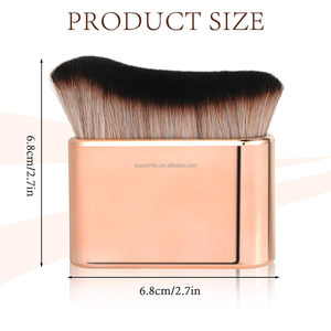 Pinceau de maquillage rectangulaire pour le visage, personnalisé avec logo, pour autobronzant, grand pinceau kabuki unique en or rose pour fond de teint - Product Image 2