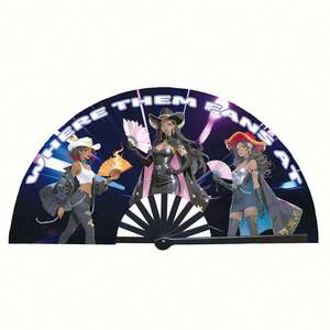 Abanico Plegable de Plástico Grande y Colorido de 33 cm Personalizado para Hombres/Mujeres, Abanico Tallado de Kung Fu para Festivales, Baile y Regalos - Product Image 5