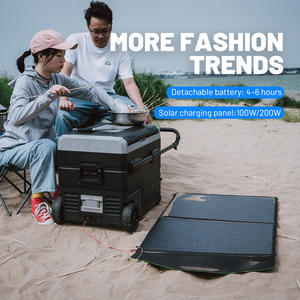 TWW45 45L 휴대용 냉장고 냉동고 바퀴 손잡이 차량용 냉장고 쿨박스 탈착식 배터리 및 태양광 충전 잭 DC 12/24V - Product Image 3