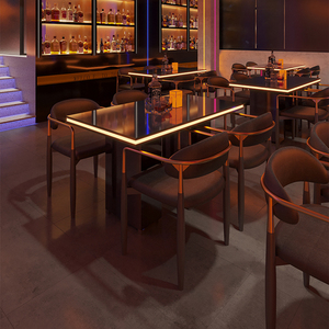 Ensemble de mobilier de bar moderne lumineux pour discothèque, <span class=keywords><strong>table</strong></span> et chaises de cocktail personnalisables, idéal pour la maison, le restaurant, la salle à manger ou le jardin. - Product Image 4