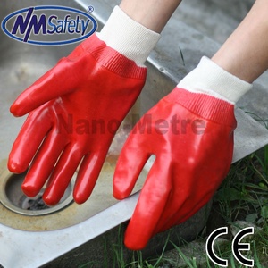 NMsafety Guantes de PVC rojos Guantes de pesca sumergidos en aceite Guantes de seguridad de trabajo impermeables para productos químicos - Product Image 2