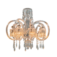 Lustre en cristal transparent de style européen, luminaire suspendu en verre pour hall de villa, éclairage intérieur de maison