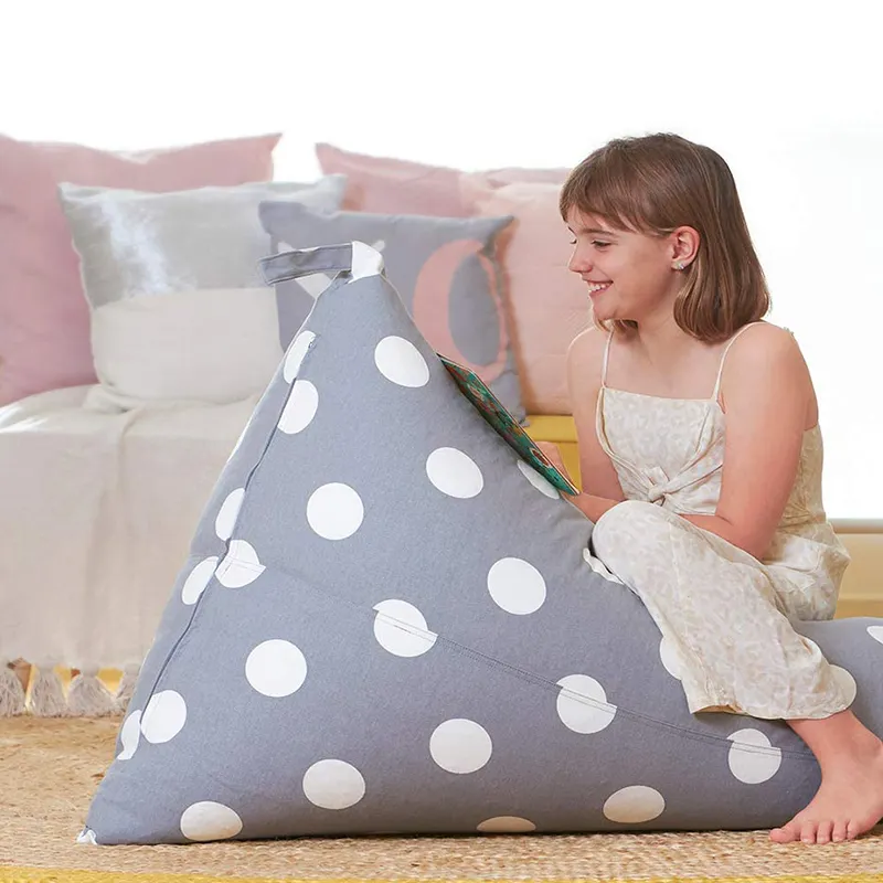 PUF de sofá pequeño para adultos y niños, bolsa de granos con patrón personalizado para interiores y exteriores, sin relleno