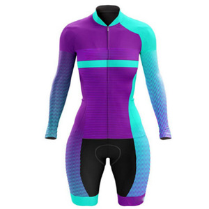 Trisuit de ciclismo para <span class=keywords><strong>mujer</strong></span>, ropa profesional de manga larga para bicicleta, deportes al aire libre, Mono para <span class=keywords><strong>mujer</strong></span>, traje de triatlón, logotipo personalizado - Product Image 2