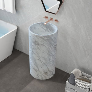 Meilleure qualité marbre évier petite taille salle de bain rond lavabo lavabo <span class=keywords><strong>avec</strong></span> piédestal - Product Image 5
