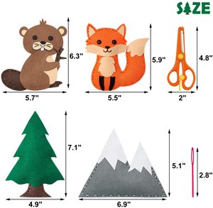 Beginners Educational Pattern Pdf Woodland Forest Creatures Stuffed Plush Dolls Kids Craft <strong>Felt</strong> Animals Diy Sewing <strong>Kit</strong> - Product Image 3