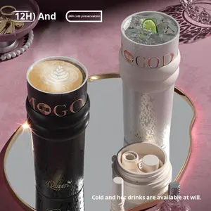 Elegante Vaso Ice <span class=keywords><strong>Boss</strong></span> con Revestimiento Interior de Cerámica para Mujer, Diseño de Pajita Portátil de Lujo Ligero, <span class=keywords><strong>Botella</strong></span> de <span class=keywords><strong>Agua</strong></span> Premium de Doble Uso al por Mayor - Product Image 3