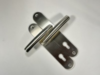 Poignée de porte et plaque frontale ovale en acier inoxydable SUS304 de conception européenne pour villa, bureau et appartement