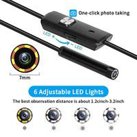 HD Usb Endoskop Kamera Modülü 7mm Su Geçirmez, Kanalizasyon Otomotiv Motor Borusu Endüstriyel Endoskop için 6 Ayarlanabilir LED'li