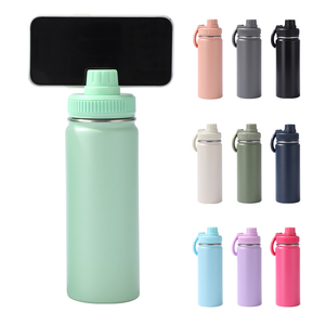 Custom 24oz Magnetic Water Bottle Flip Straw Tumbler <b>Double</b> <b>Wall</b> Vacuum Stainless Steel Water Bottle with Magnetic Phone Holder - Product Image 1