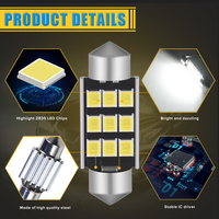 C5W — CANBUS led pour l'intérieur de la voiture, led Canbus, 28mm 31mm 36mm 39mm 41mm, lumière blanche 12V, sans erreur, C10W, 2835