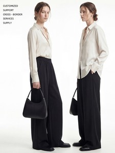 <span class=keywords><strong>Pantaloni</strong></span> a gamba larga da donna di alta gamma, <span class=keywords><strong>eleganti</strong></span>, a vita alta, in poliestere, lunghi fino al pavimento, per primavera autunno 2026, nuovi, versatili, per il commuting - Product Image 2