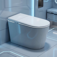 Toilette intelligente commerciale monobloc à poser au sol, autonettoyante et économe en eau, avec bidet intégré, pour hôtels et bâtiments publics