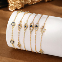 Bracelet chaîne œil de diable SPJ Luxury Sparkling 5A CZ en argent sterling S925 pour femmes, amulette de protection sacrée, bijoux fins, cadeau