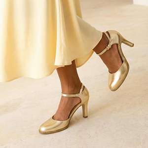 Haute qualité mode Vintage femmes gros talons hauts fermé bout pointu bride à la cheville robe pompes chaussures pour la fête de mariage - Product Image 5