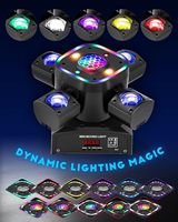 Projecteur de Scène LED DMX512 18 Canaux à Activation Sonore, Fonctionnement Automatique Maître/Esclave, Portable RGBW Blanc Chaud/Vert pour DJ, Mariages, Fêtes, KTV, Bars, Clubs