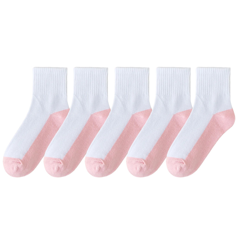 Chaussettes mi-mollet plates yin-yang [rose]