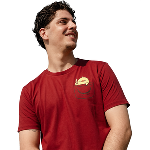 Camiseta divertida con diseño de pato en el bolsillo, color rojo, ropa informal para hombre - Product Image 1