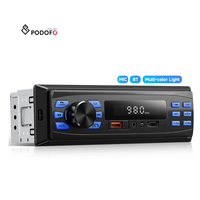 Reproductor MP3 Multifuncional para Auto Podofo, con Bluetooth, Ranura para Tarjeta SD, Receptor Manos Libres, Música por Teléfono, USB, Entrada Auxiliar para Auto