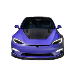 ชุดแต่งตัวถังคาร์บอนไฟเบอร์แบบแห้งรุ่น V สำหรับ Tesla Model S ประกอบด้วย สปลิตเตอร์หน้า ดิฟฟิวเซอร์หลัง สเกิร์ตข้าง และฝากระโปรง - Product Image 1