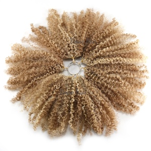 Estensioni di <span class=keywords><strong>Capelli</strong></span> Umani Vmae Raw Virgin Balayage Biondo Cenere con Riflessi <span class=keywords><strong>Ricci</strong></span> <span class=keywords><strong>Afro</strong></span> Kinky per Trecce all'Uncinetto - Product Image 5