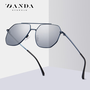 Danda Sunglasses JS8537 Metal <b>Frame</b> Blue Mirror Lens UV400 Protection Unisex - Product Image 3