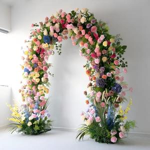 Arche florale pour événements de mariage avec support, chemin de table en roses de soie, toile de fond pour arche de mariage, décorations murales romantiques pour chambre à coucher - Product Image 5