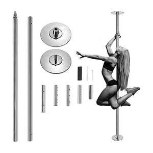 Barre de danse statique en acier chromé avec hauteur réglable, barre de fitness portable pour l'entraînement <span class=keywords><strong>à</strong></span> domicile - Product Image 1