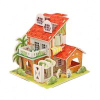 Kit de Rompecabezas de Papel DIY Unisex de Alta Calidad, Casa de Muñecas de Papel Educativa en 3D, Regalo