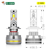 Phares LED de voiture Gview 200W 48000LM super lumineux H1 H3 H4 H7 H8 H11 9005 9006 9012 880 881 Ampoules LED pour automobile