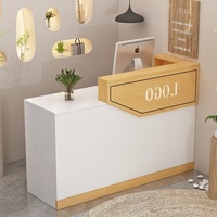 Mostrador de Recepción Moderno de Madera para Salón, Centro Comercial, Baño, Hospital - Color Personalizable, Muebles de Oficina Comerciales de Lujo Minimalista