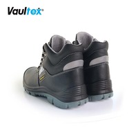 Bottes de sécurité de marque Vaultex Anti-statique Résistant à la chaleur S3 SRC Chaussures de travail sécurisées Bottes de sécurité en cuir de vache avec embout en acier