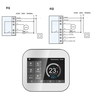 Thermostat intelligent numérique FCU 0-10V ou 3 vitesses, contrôlable par application en Wifi, Modbus Programmable, TCP, rs232, chambre