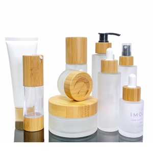 Custom 15ml 20ml 30ml 50ml 100ml 120ml 150ml Cosmetic Packaging Makeup Wooden Bamboo Cream Jar Spray Lotion Bottle Set - Product Image 1