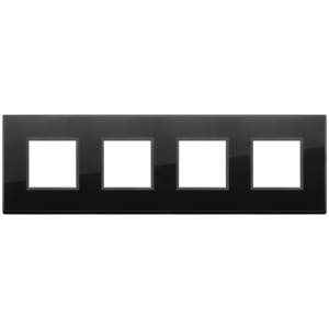 Plate 8M 2+2+2+2 Int71 Black Total Diam 34.2 Length 11.4 Height 3.2 Wall <b>Switches</b> - Product Image 1