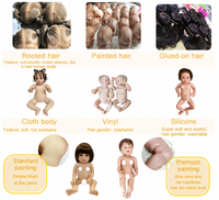 Poupée Bébé Reborn Africaine Noire 60cm pour Enfants, Poupée Nouveau-né Réaliste, Jouet Cadeau