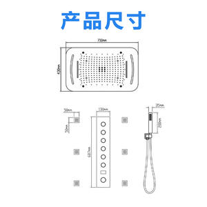 LED Concealed <b>Shower</b> Head Set Stainless Steel Multi-Functional Home Bathroom Vanity <b>Lighting</b> Simple Design <b>Shower</b> System - Product Image 2