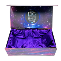 Boîte cadeau violette haut de gamme boîte magnétique pliante avec logo personnalisé et emballage de boîte en carton solide à l'intérieur en satin pour chaussures à talons hauts