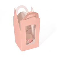 Nouveau conçu poignée pâtisserie faveur boîte d'emballage unique Cupcake Muffins Cupcake fenêtre boîtes pour boulangerie fête