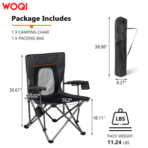 Woqi lưới leo núi giải trí cắm trại gấp ghế với người giữ cốc và túi lưu trữ - Product Image 2