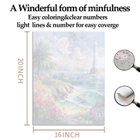 Peinture par numéros sur toile, différentes tailles, lignes claires faites à la main avec loupe, peinture comestible, sous vide