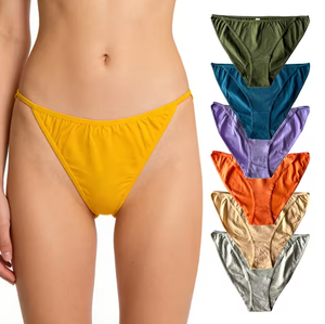 Nouvelles culottes <span class=keywords><strong>sexy</strong></span> 2026 pour femme, taille basse, coupe triangle, en coton, avec logo tricoté à la taille, à fines bretelles, coupe haute, couleur unie, grande taille - Product Image 2