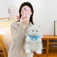 Sac à dos en peluche chat Ragdoll apaisant - Adorable jouet en peluche réaliste, cadeau d'anniversaire pour fille et compagnon de confort