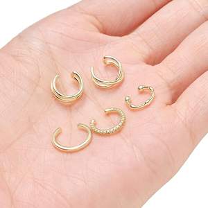 10 paires de boucles <span class=keywords><strong>d</strong></span>'oreilles en acier inoxydable, clip <span class=keywords><strong>d</strong></span>'<span class=keywords><strong>oreille</strong></span> hélix, cartilage, enveloppant, faux anneau de nez, non-perçant, réglable - Product Image 5