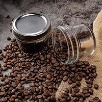 Stocked 4oz Wide Mouth Glass Jam Jar with Tinplate Lids