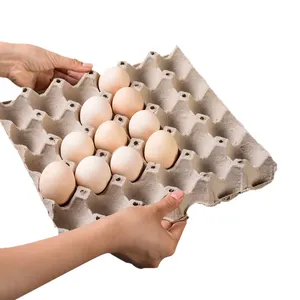 निर्माता का अनुकूलित 30-छेद सूखे-दबाया अंडे ट्रे वाणिज्यिक पल्प अंडे ट्रे बायोडिग्रेडेबल पल्प ट्रे
