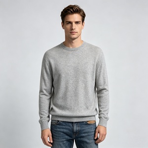 Pull en cachemire pur à 100% pour homme, col rond, tricot doux et luxueux - Product Image 1